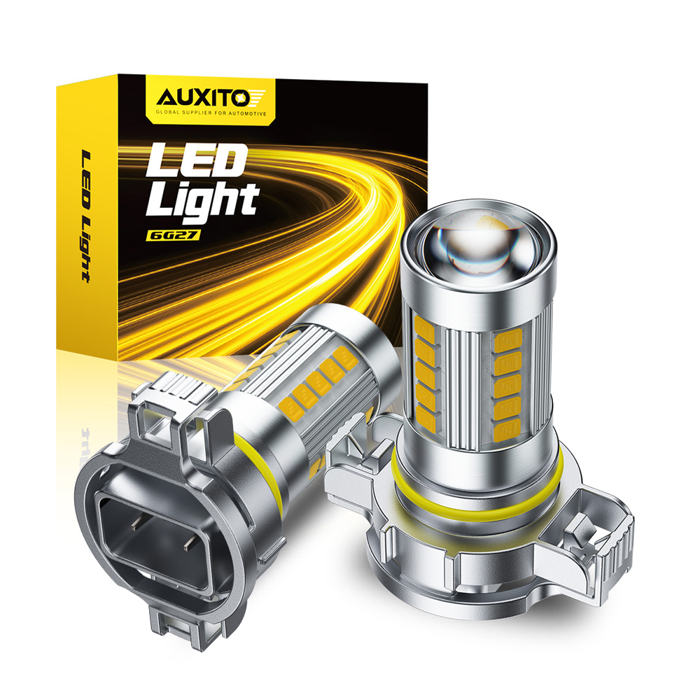 AUXITO 2 個 H16 5202 LED フォグランプ車の運転デイイングランニングライトフォグランプ電球 Amebr イエロー自動超高輝度 6500K ホワイト