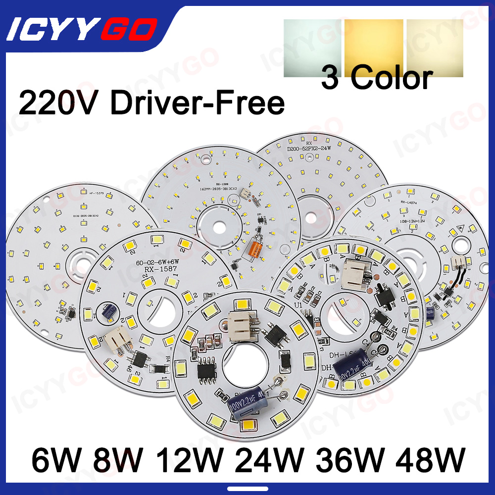 220V ドライバーフリーライトパネル LED ライトチップ DIY ラウンド北欧光源アクセサリー交換用家庭用シャンデリア電球 Patc