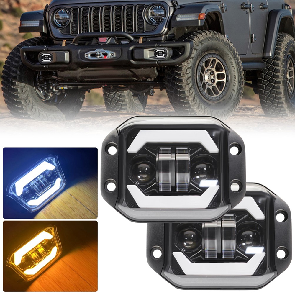 5インチ スポットライト フラッシュマウント LED ワークライトバー H4 オフロード 4X4 ヘッドライト ATV Niva Lada JK TJ 車 12V 24V LED ドライビングフォグランプ