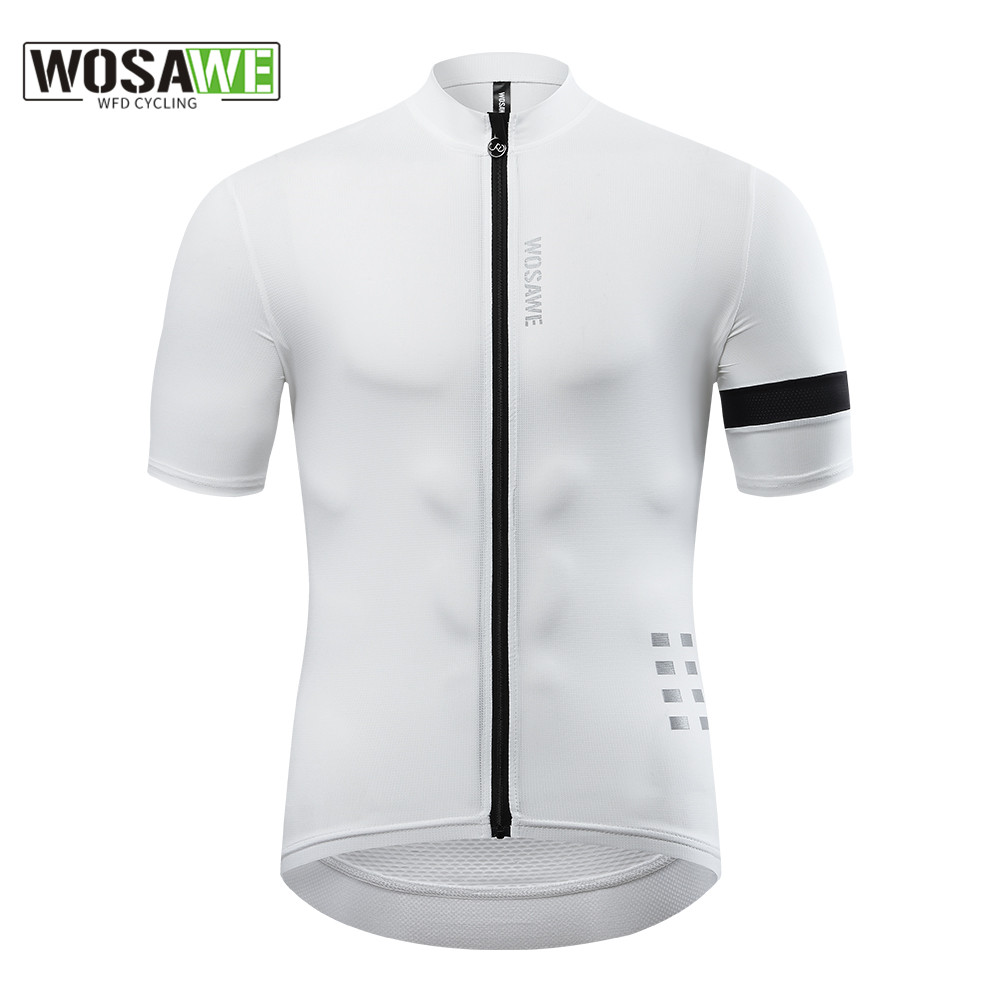 WOSAWE 男性サイクリングジャージ半袖反射夏 MTB マイヨシャツダウンヒルジャージプロチームマウンテン自転車服