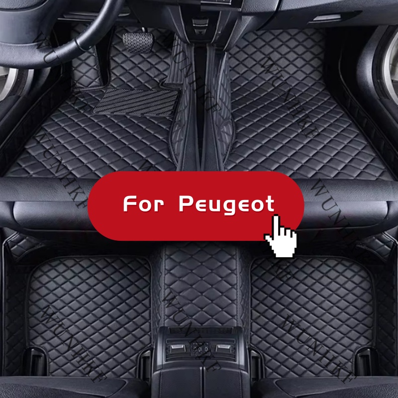Custom Fit 5-Seats Floor Mats For Peugeot 508 Saloon Waterproof Non-Slip Wear Resistant All Weather Car Interior Accessories