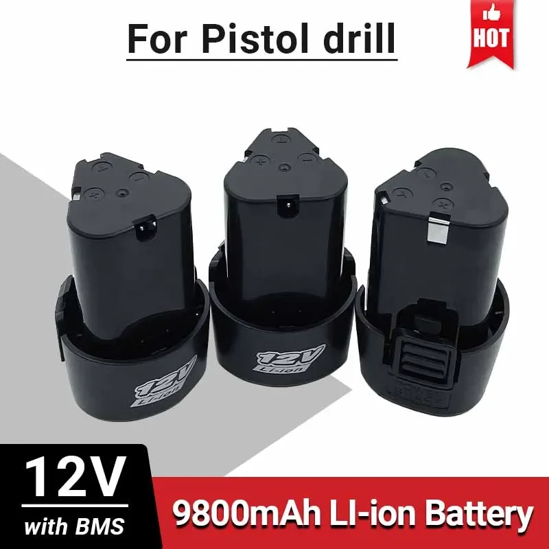 充電式リチウムイオン電池、電動ドライバー、ドリル、ミニアングルグラインダーツール、12V、9800mAh、新品