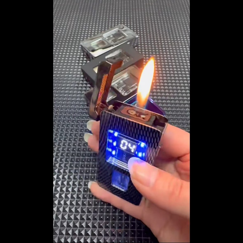 新スタイルスマートデュアルフレームモードライター金属防風ブタントーチライタークリエイティブギフト男性屋外喫煙アクセサリー