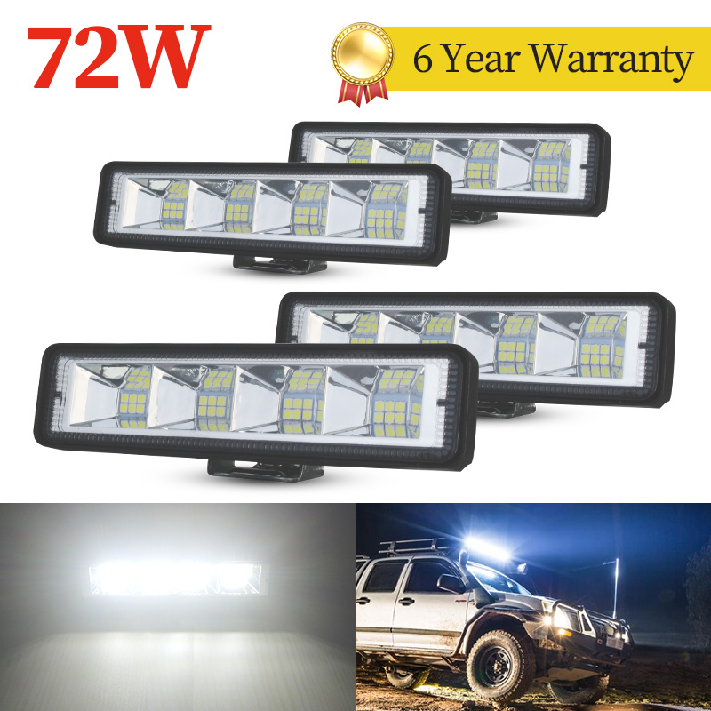 72W Car Work Bar Light LED Bar 4x4 24 LED Working Bar Offroad SUV ATV Tractor Boat Trucks Excavator 12V 24V LED Combo Beam