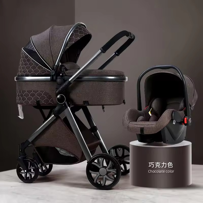 キンダーワーゲン ベビーカーシートとベビーカー ベビーカー キャリッジ Poussette 3 En 1 折りたたみ式ベビーカー ベビーカー 3 in 1 カーシート付き
