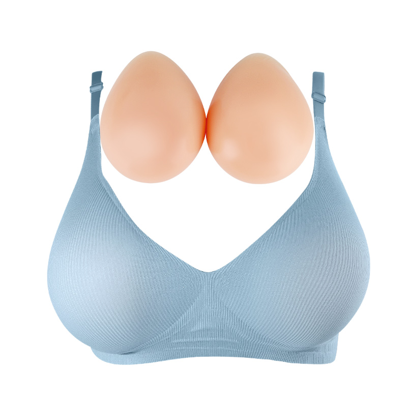 乳房プロテーゼ付きシリコン乳房切除術用ブラジャー、ブレストフォーム用ワイヤレス術後ポケットブラ