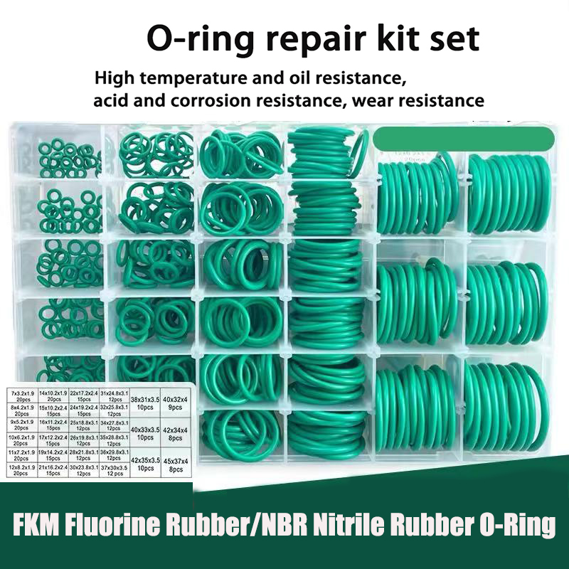 マルチサイズ FKM フッ素ゴム/NBR ニトリルゴム O リング詰め合わせキット CS 1.0 ミリメートル-3.1 ミリメートルユニバーサルオイルシールガスケット修理用