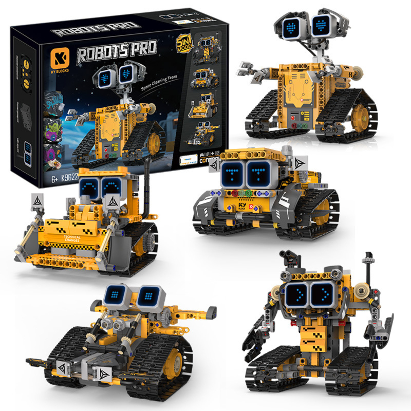 96228 373 個 5-in-1 プログラム可能なロボットモデルキット小さなビルディングブロック STEM 教育玩具