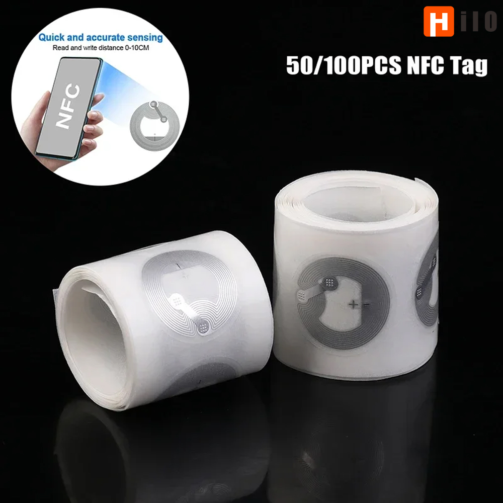 Hilo 50/100 個 NFC タグ Nfc215 チップラベルステッカー RFID 電子ラベルステッカーアクセス制御スマートキー書き換え可能