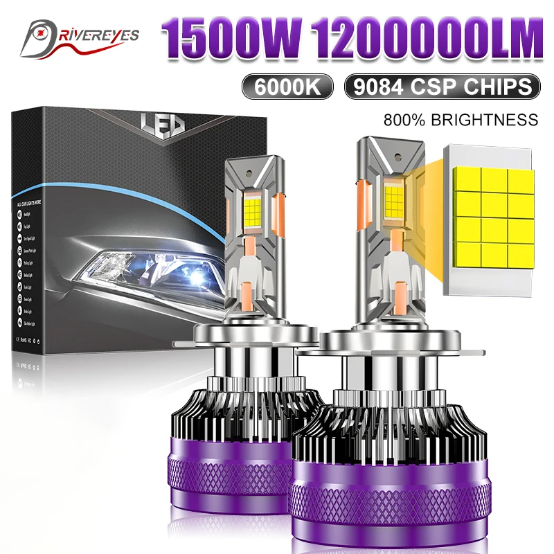 H7 H4 LED Canbus ヘッドライト 1200000LM 1500 ワット超高輝度 H11 H1 HB3 9005 6000K H8 HB4 9006 H9 9012 HIR2 9084 CSP ターボフォグランプ