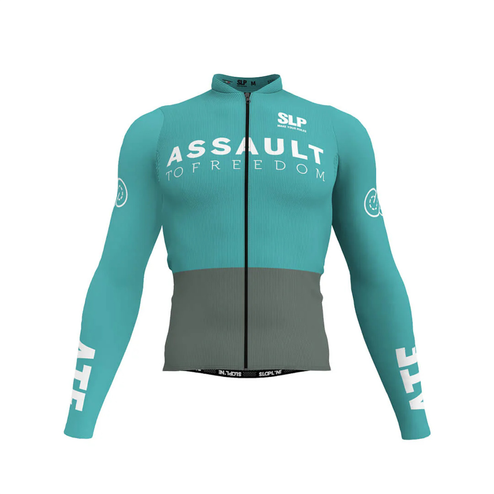 SLP バイク男性長袖サイクリングジャージ自転車ランニング MTB 通気性春と秋の薄手のコートレーシングプロチームジャージ