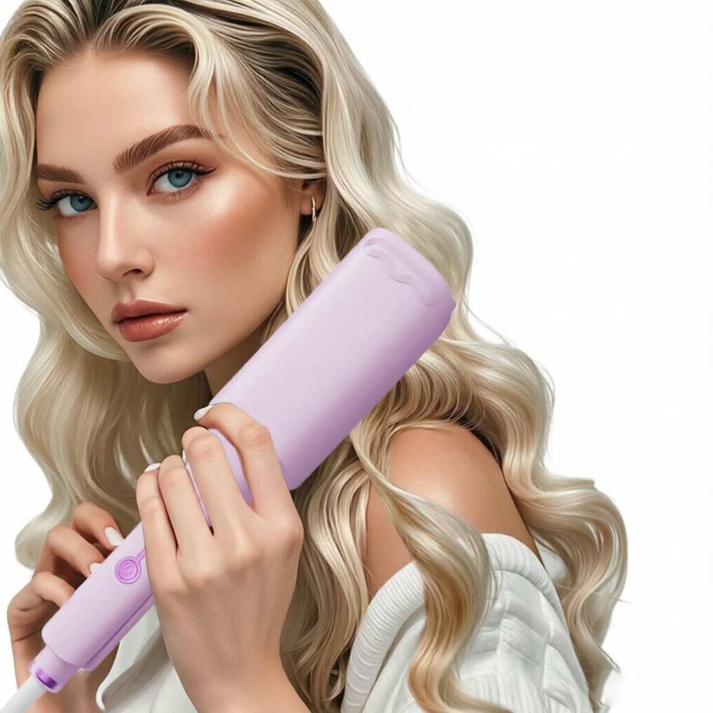 32MM ヘアカーラー カーリングツール スパイラルカール 持続スタイリング 高速加熱 ディープウェーブ ディープ V字型 電気カールアイロン 4温度調節可能なアイロンスタイラーワンド すべてのヘアスタイルに対応