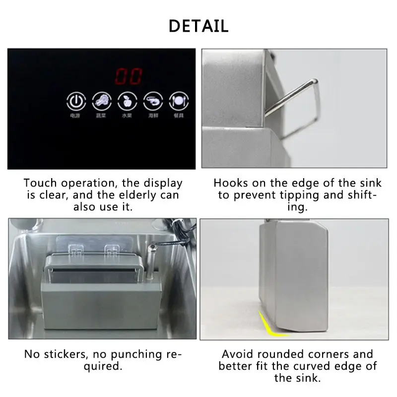 110 V/220 V 自動家庭用ポータブルシンク食器洗い機小型自立型インストール不要のキッチン超音波洗浄食器洗い機