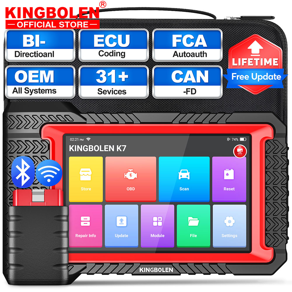 2026 新 KINGBOLEN K7 CAN FD すべてシステム車診断ツール ECU コーディング双方向 28 リセット生涯無料 PK X431 CRP919E BT