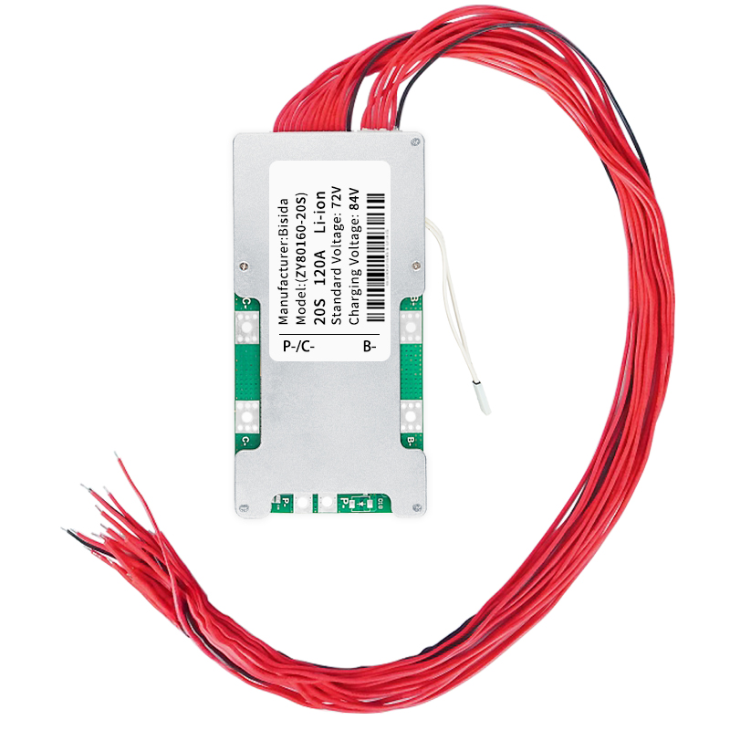 Bisda BMS 20S 72V 20A/50A/100A リチウム PCB 保護ボード、バランスワイヤーと NTC 付き、共通ポート、10 個の保護機能、