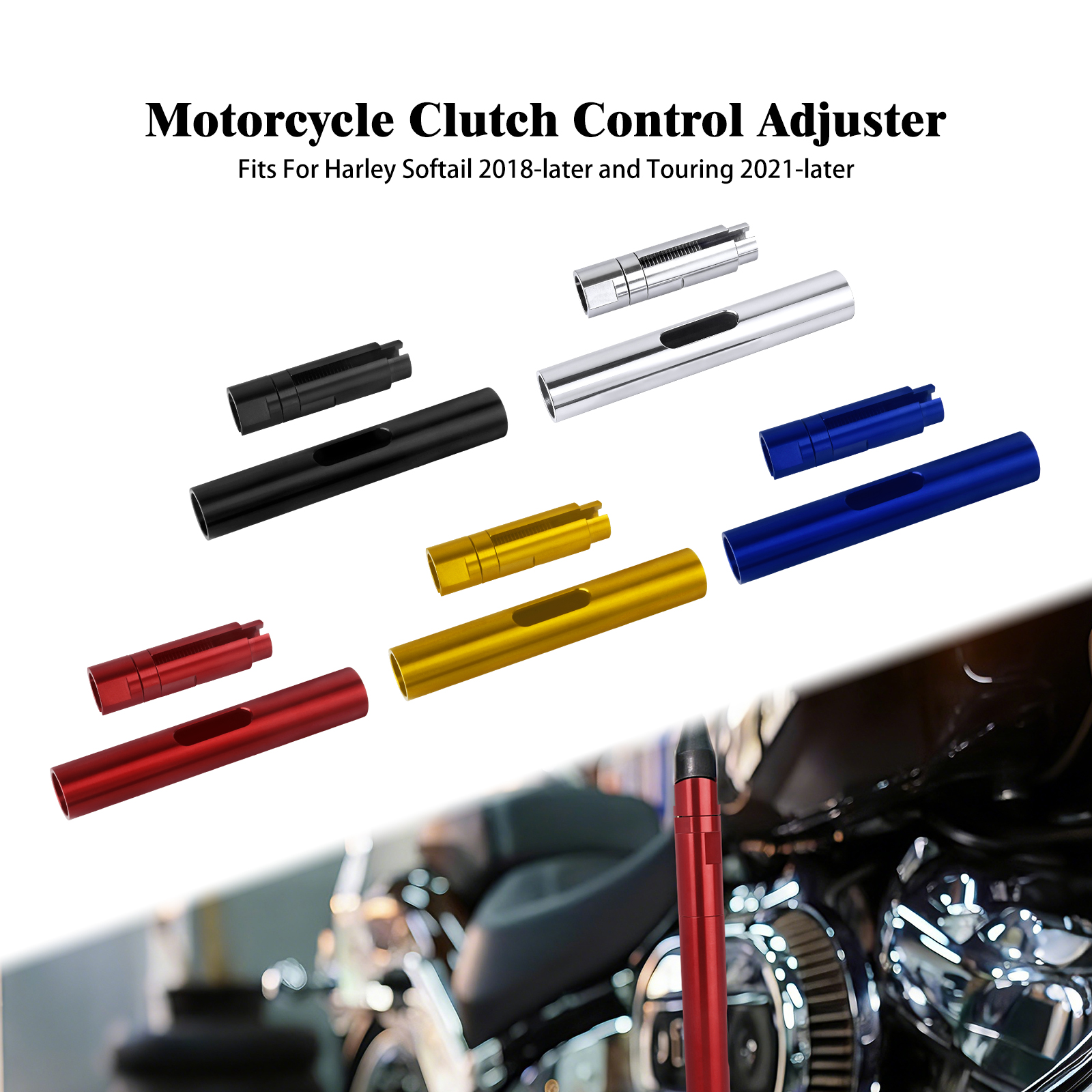 オートバイクラッチコントロールケーブルアジャスターレバー修飾子ハーレーツーリングロードエレクトラ 2021-アップソフテイルファットボーイローライダー 18-アップ