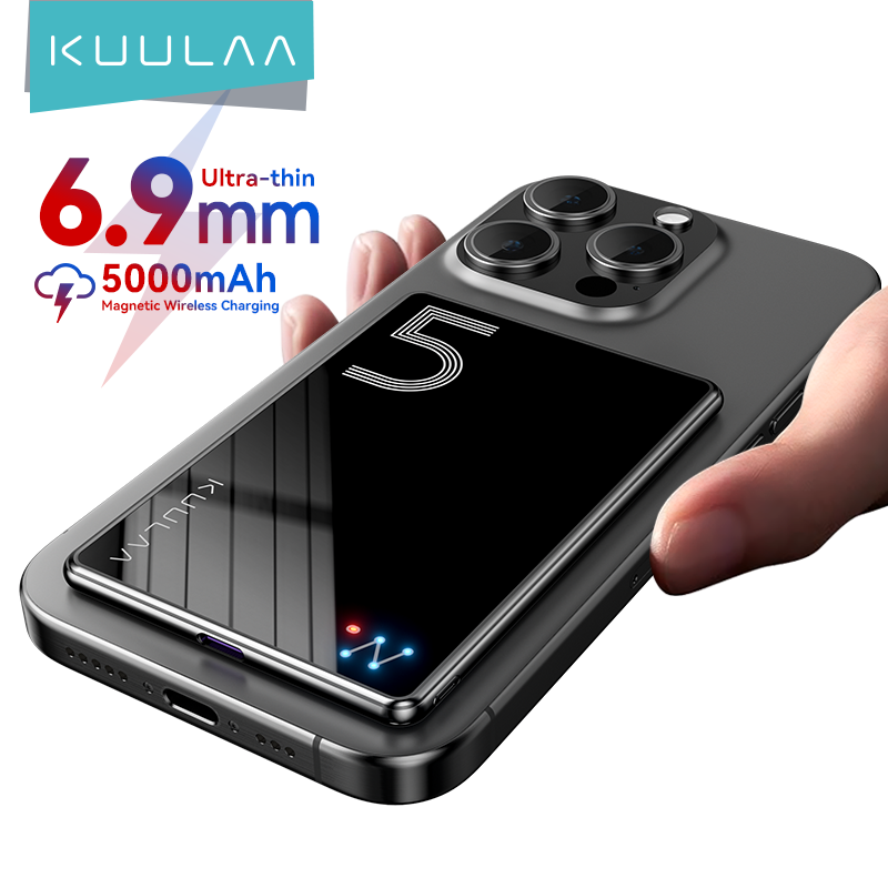 KUULAA 磁気電源銀行 5000mAh 磁気ワイヤレス電話充電器外部バッテリー 20 ワット高速充電 iPhone 17 16 PowerBank