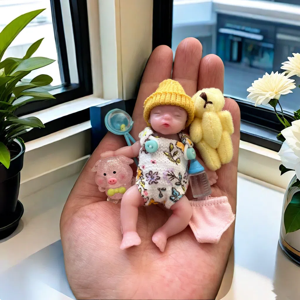 3.15 インチ 8 cm フルシリコンボディミニリボーンガール手作りリアルなベベリボーンドール