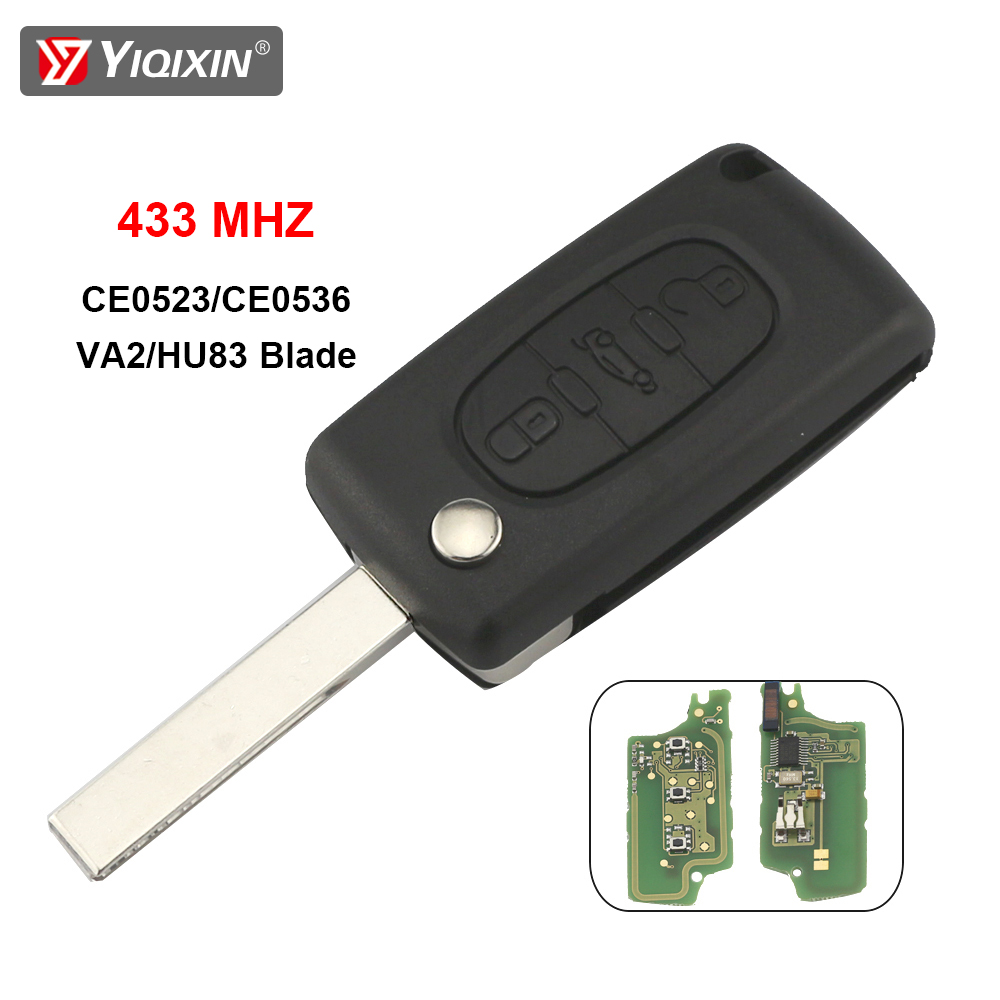 フリップリモート車のキープジョー 206 207 208 307 308 407 607 807 パートナーシトロエン C2 C3 C4 C5 ベルランゴ Xsara 3 ボタン HU83/VA2
