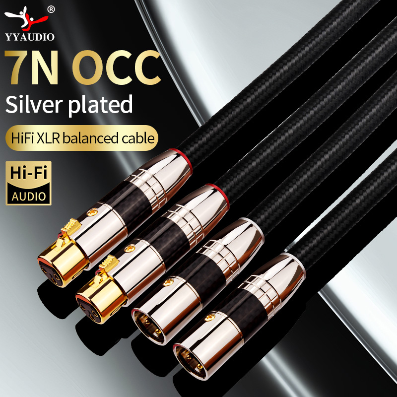 ハイエンド 7N OCC シルバーメッキ XLR オス - メスバランスオーディオケーブル 3Pin ジャック延長ケーブルマイクアンプ用