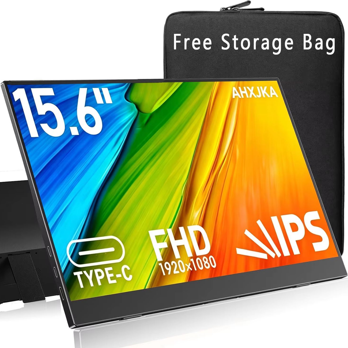 15.6 インチポータブルモニター 72%sRGB 1920*1080P FHD IPS 16:9 タイプ C ミニ HDMI 付きラップトップ電話テレビ XBox Dack PS4/5 Mac スイッチ