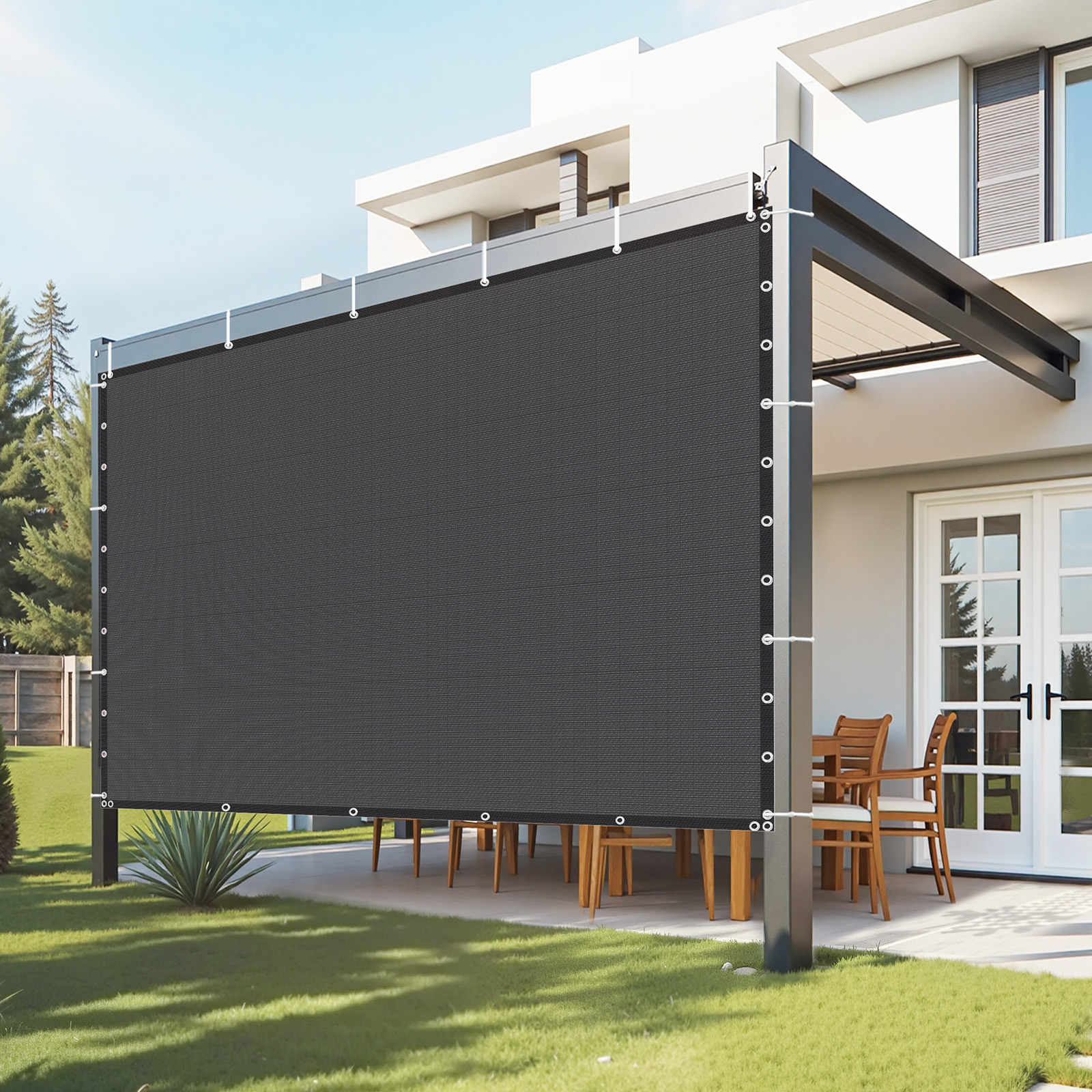 SucceBuy 90% サンシェード布 10x10/12/20 フィート パーゴラシェードカバー 140 GSM HDPE キャノピープライバシースクリーン 屋外庭裏庭用