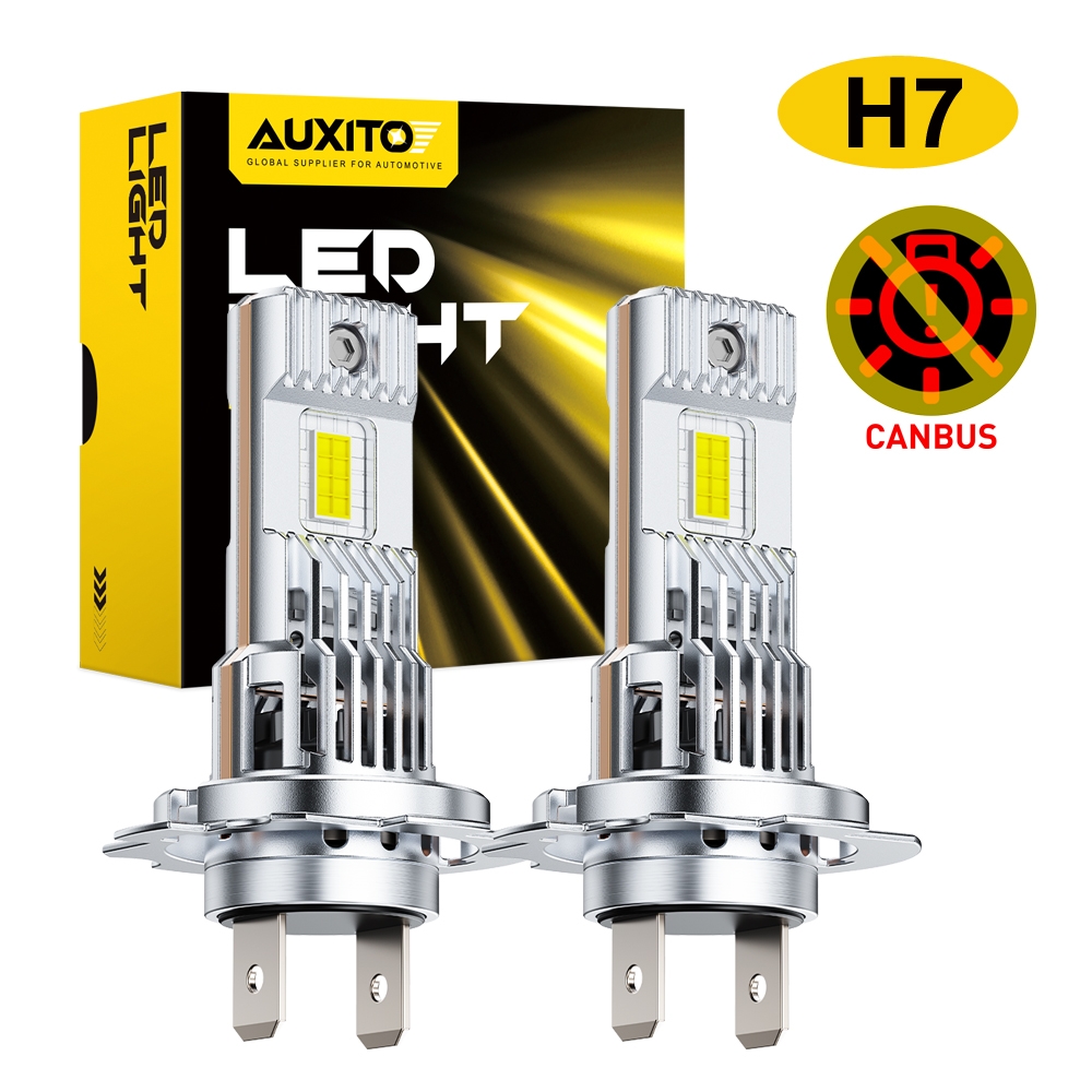 AUXITO 2 個高品質 H7 LED ライト CANBUS 車 CSP ヘッドライト電球 70 ワット 6500 18K ホワイト自動車ランププラグ