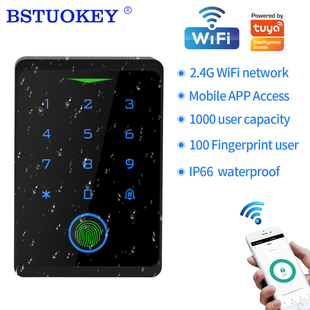 サポート Tuya アプリ Wifi タッチ指紋 125Khz RFID アクセス制御キーパッドリーダーアクセス制御システム屋外 IP68 防水