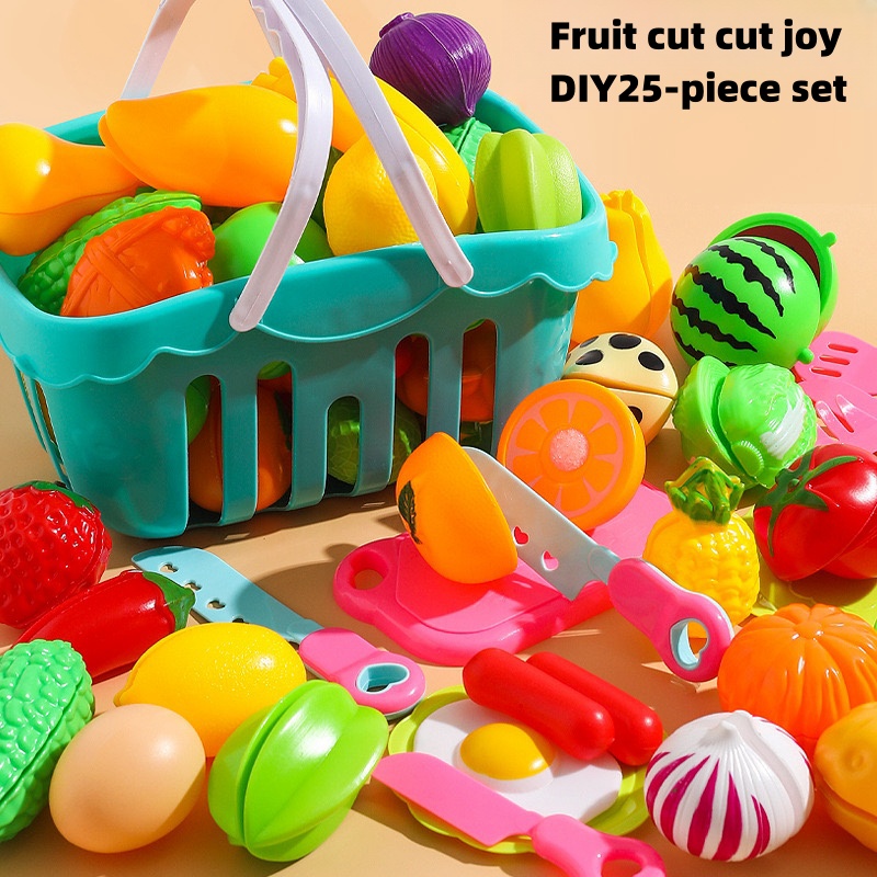 25 個セット DIY フルーツカッティング音楽おもちゃシミュレーション野菜果物と野菜子供のおもちゃ女の子男の子キッチン食品セット