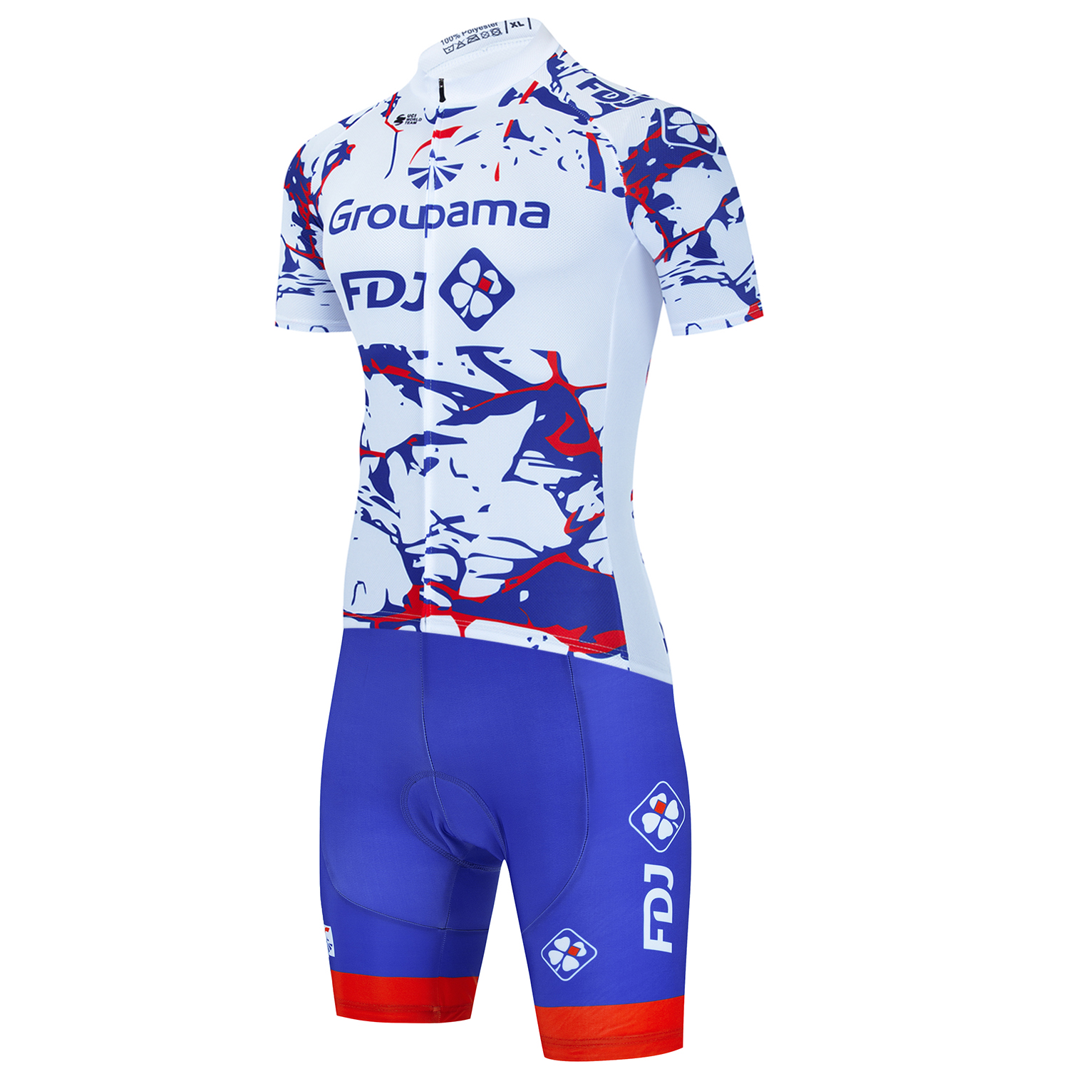 2025 FDJ サイクリングジャージセット夏半袖通気性黒 MTB バイクサイクリング服マイヨ Ropa Ciclismo 制服スーツ