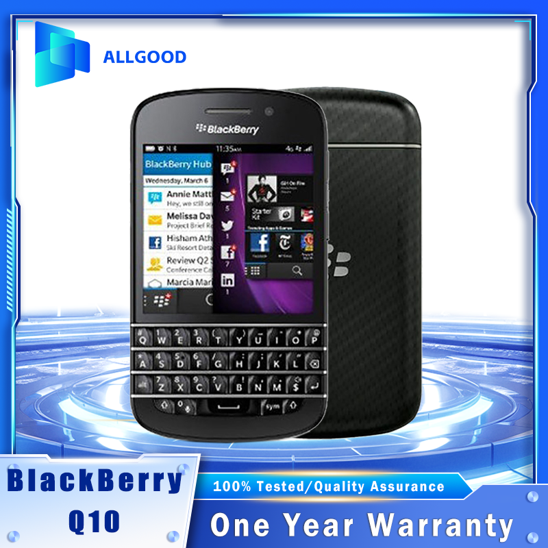 BlackBerry Q10 SQN100 4 グラム携帯電話 3.1 インチ 2 ギガバイト 16 ギガバイト 8MP カメラ WIFI GPS MicroSD スロットクラシック QWERTY ビジネス携帯電話