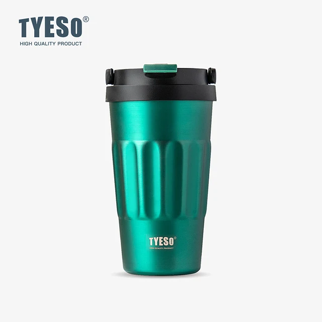 400/500 ミリリットル Tyeso ヴィンテージコーヒーマグポータブルスチール断熱トラベルカップ便利なハンドヘルド 304 ステンレス魔法瓶外出先で
