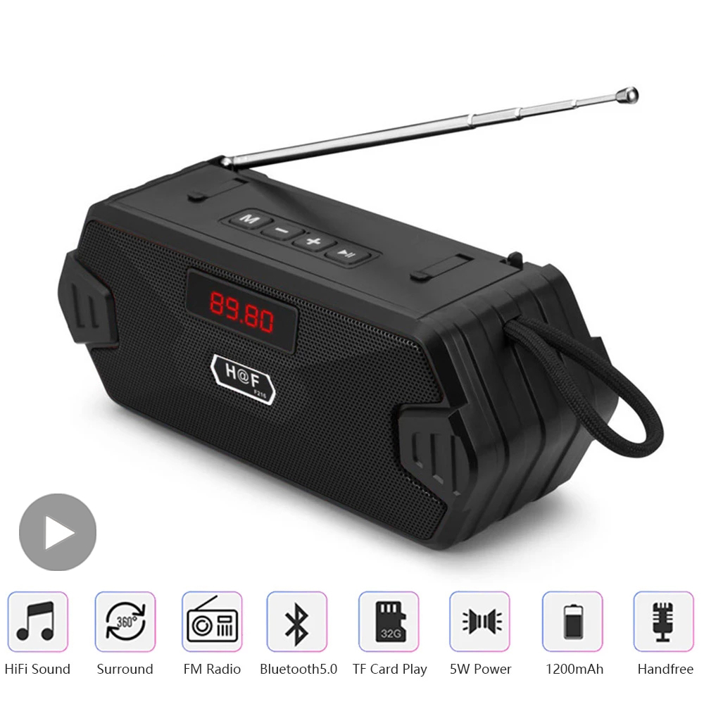 ラジオ FM レシーバー屋外ポータブル Aux ワイヤレス Bluetooth スピーカーサブウーファー音楽サウンドボックス低音 Hifi Blutooth ホームカー Blutooth