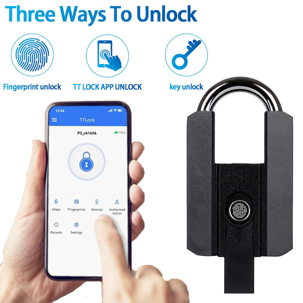 スマート電子ロック TTlock アプリ制御指紋キーレス防水 IP67 屋外生体認証タフな適切なジム南京錠