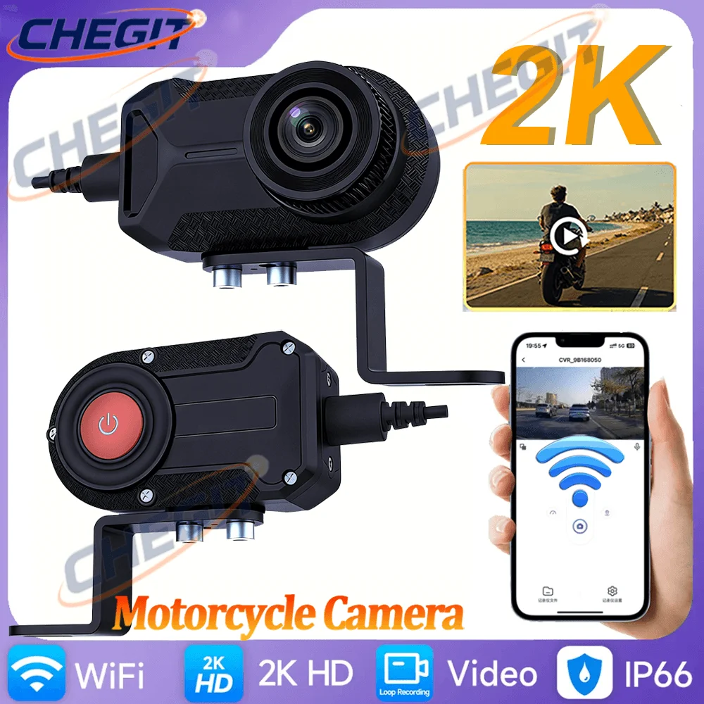 新しい 2 18K QHD オートバイ運転 WIFI IP66 防水ダッシュカム DVR フロントカメラマウンテン電動バイク自転車バイクカメラ