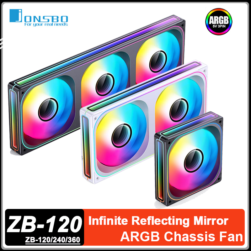 JONSBO ZB-120/240/360 PC ケースファン 120 ミリメートル 5 V ARGB 結合構造冷気排気ファンキットフォワード/リバース