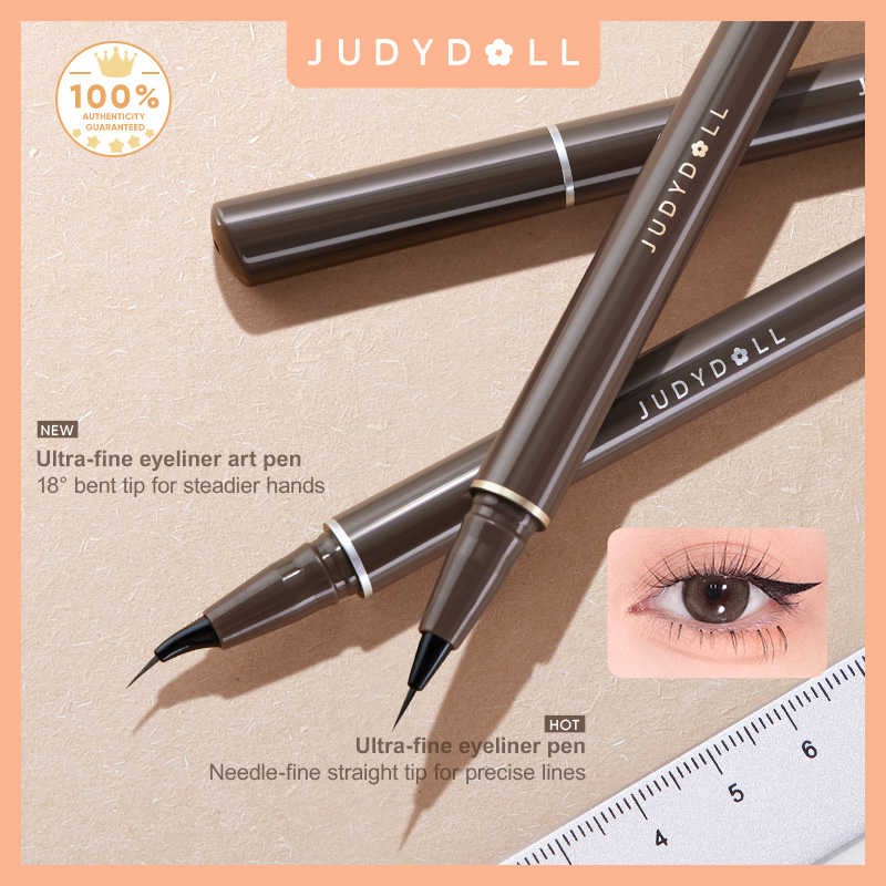Judydoll プレシジョン リキッド アイライナー ペン、極細ペン先、防水、汚れ防止、24 時間持続、まつげラインに最適