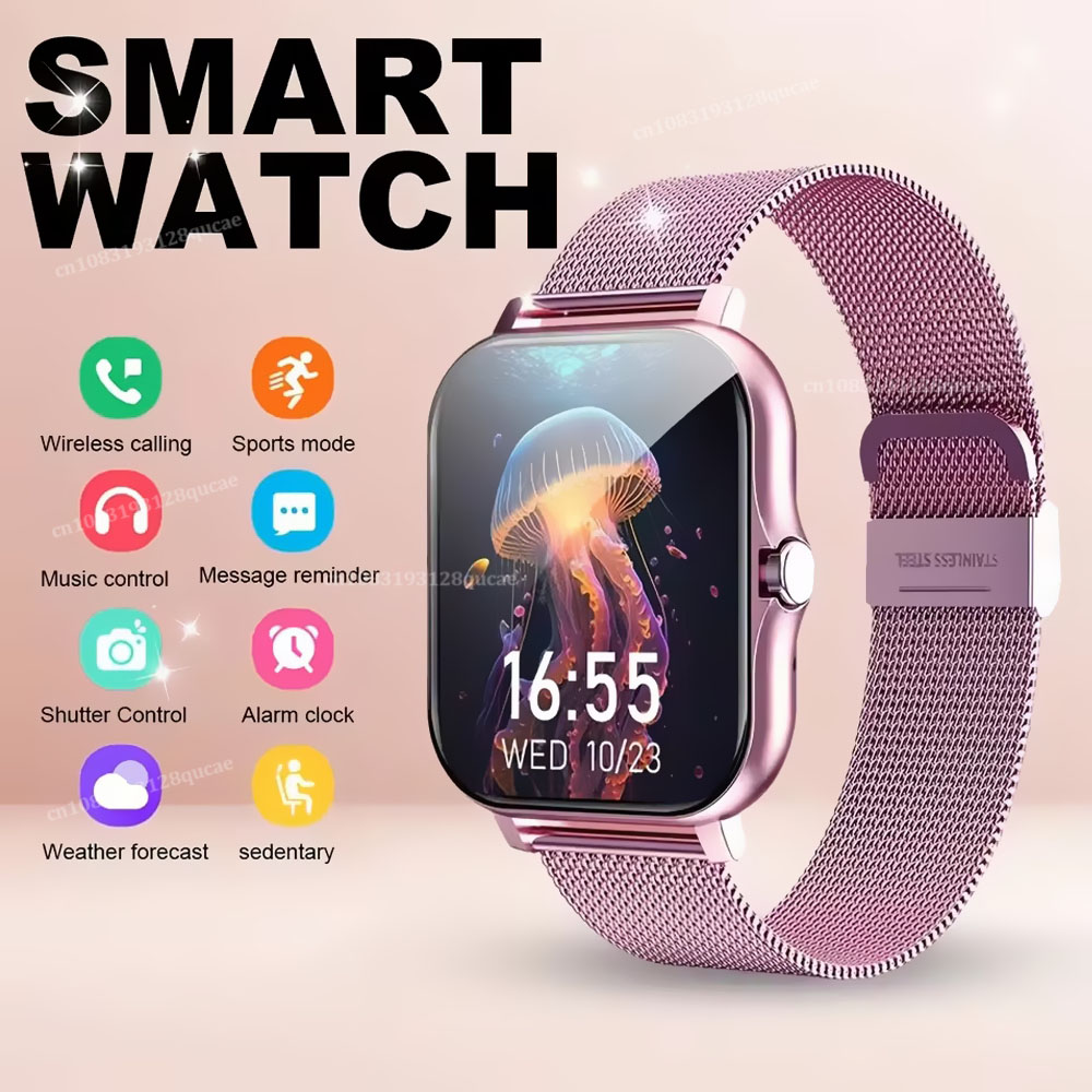 新しいスマートウォッチ 1.83 ''フルスクリーン Bluetooth トーク血中酸素/血圧モニタースマートウォッチ女性男性ホリデーギフト 2026