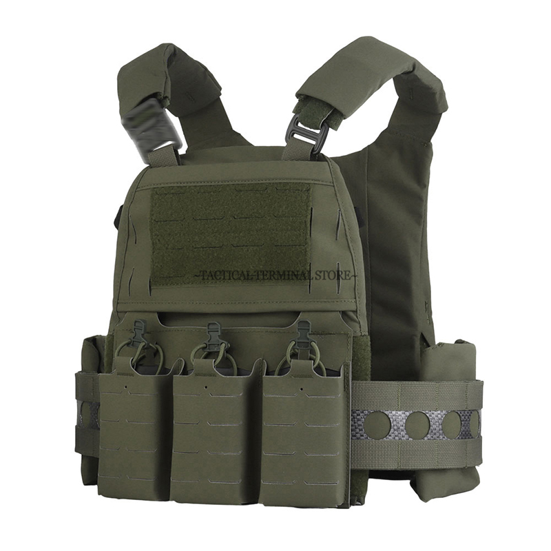 V5 FCPC タクティカル ベスト フェロ プレート キャリア ハンティング ポータブル MOLLE エアガン トリプル マガジン ポーチ バック パネル バンガーにジッパー付き