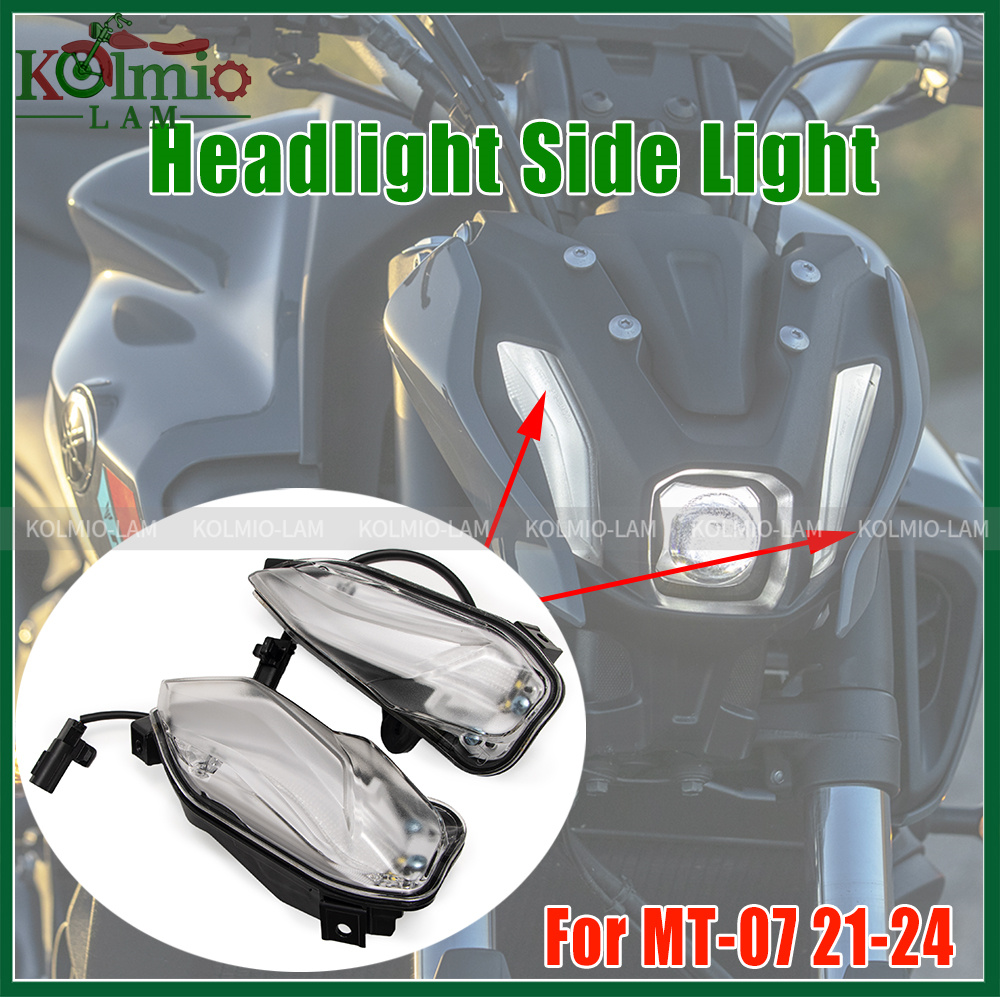 2021 - 2024 ヤマハ MT07 MT-07 オートバイフロントヘッドライトフォグ装飾サイドライト MT 07 2022 2023 パーキングランニングライトに適合
