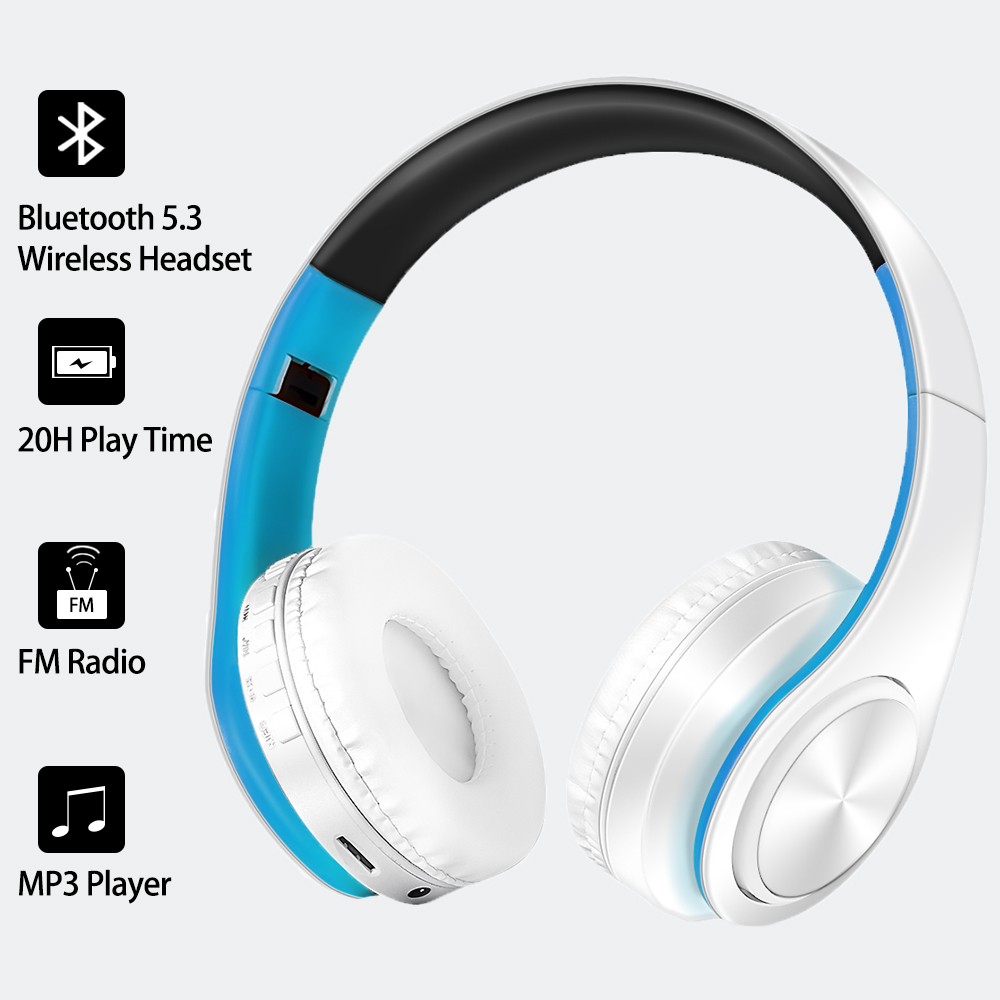 2026 カラフルズ音楽イヤホンワイヤレスステレオヘッドフォン Bluetooth ヘッドセットマイクサポート TF カード電話