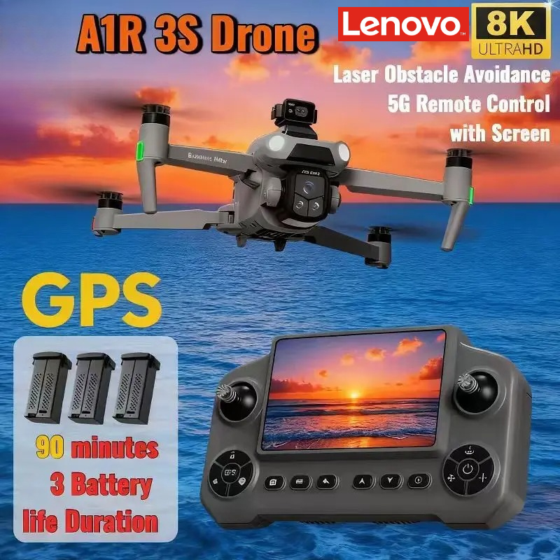 レノボ A1R 3S GPS ドローン 8K プロフェッショナルブラシレスレーザー障害物回避空中光学折りたたみ式 Quadcopter ミニ 4K ドローン