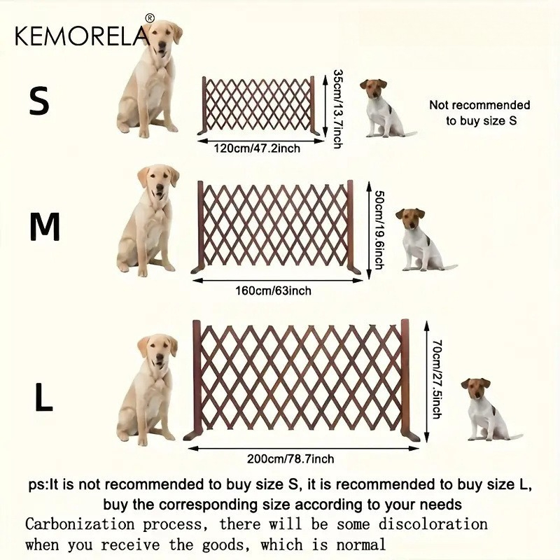 犬猫用格納式木製ペットゲート - 自宅、寝室、出入り口に簡単に取り付けられる屋内安全バリア