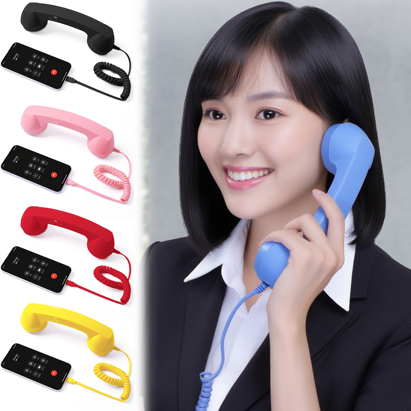 有線 Type-C 携帯電話電話レシーバーアンティークスタイル通話アクセサリープラグプレイクリアコールハンドセットヘッドセットコンパニオン