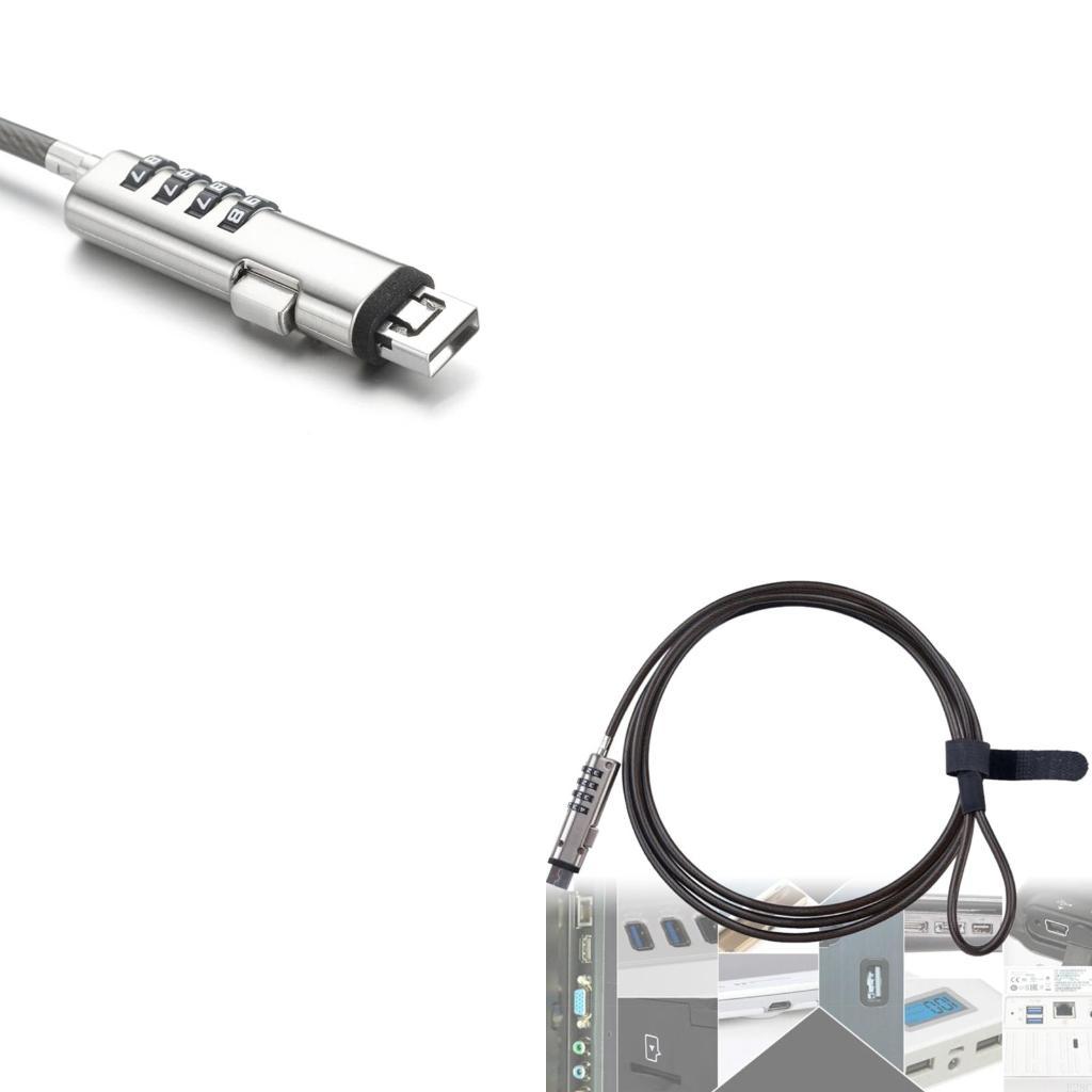USB ノートブック ラップトップ コンビネーション ロック トラベル 4 桁セキュリティ ケーブル チェーン