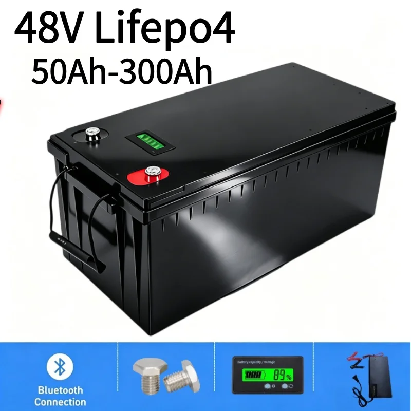 48V LiFePO4 バッテリーパック 50-3500Ah Bluetooth BMS 監視ディープサイクル並列接続可能 3000 ワット/5000 ワット/6000 ワットソーラーインバータ