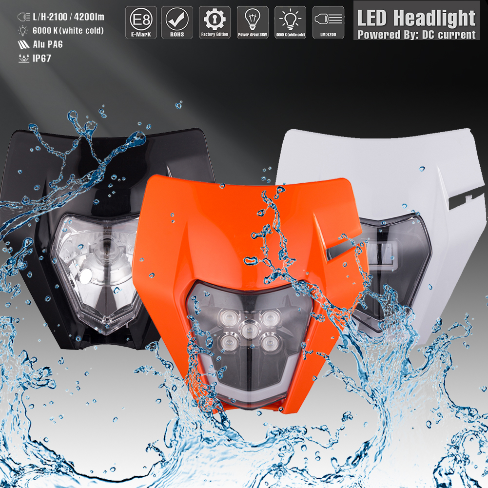 オートバイ LED ヘッドライトヘッドランプユニバーサルヘッドライト KTM EXC EXCF SX SXF XC XCF XCW XCFW ダートバイクエンデューロ