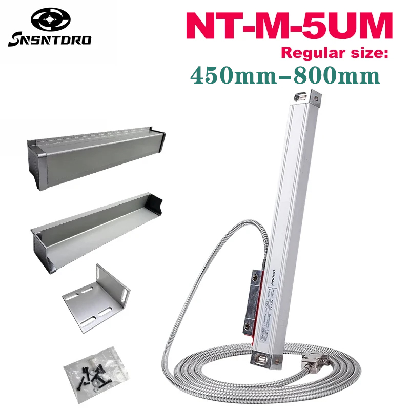NT-M 0.005mm 電子定規 高精度 TTL DRO 450-800mm リニアスケール 1ミクロン 光学エンコーダ 光学グレーティング定規