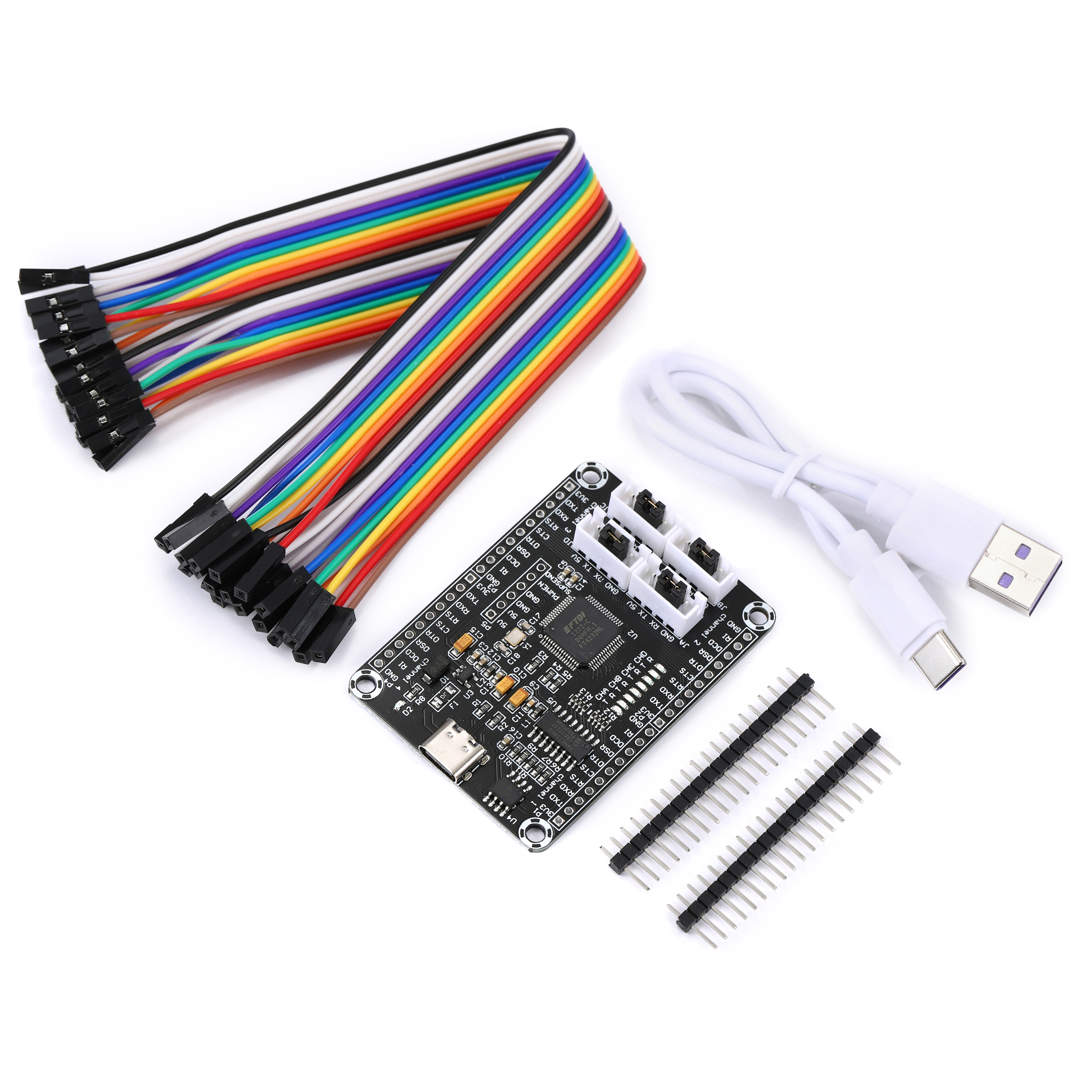 FT4232 4 チャネル USB to TTL シリアル ポート FT4232HL モジュール開発ボード 5V 3.3V 複数のシリアル ポート 4 チャネル