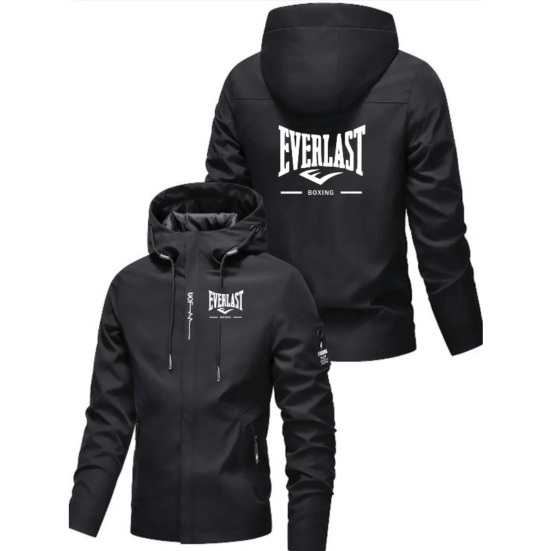 Everlast ボクシング メンズ パーカー ストリート レジャー ジッパー ルーズフィット 春 秋 アウトドア ハイキング スローランニング ファッショナブル